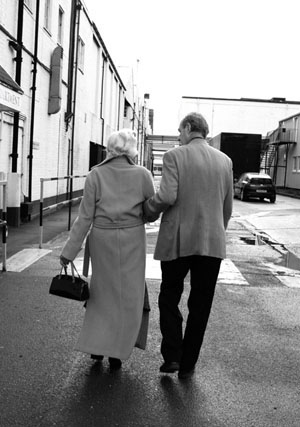 Honor and Guy taking a stroll down memory lane